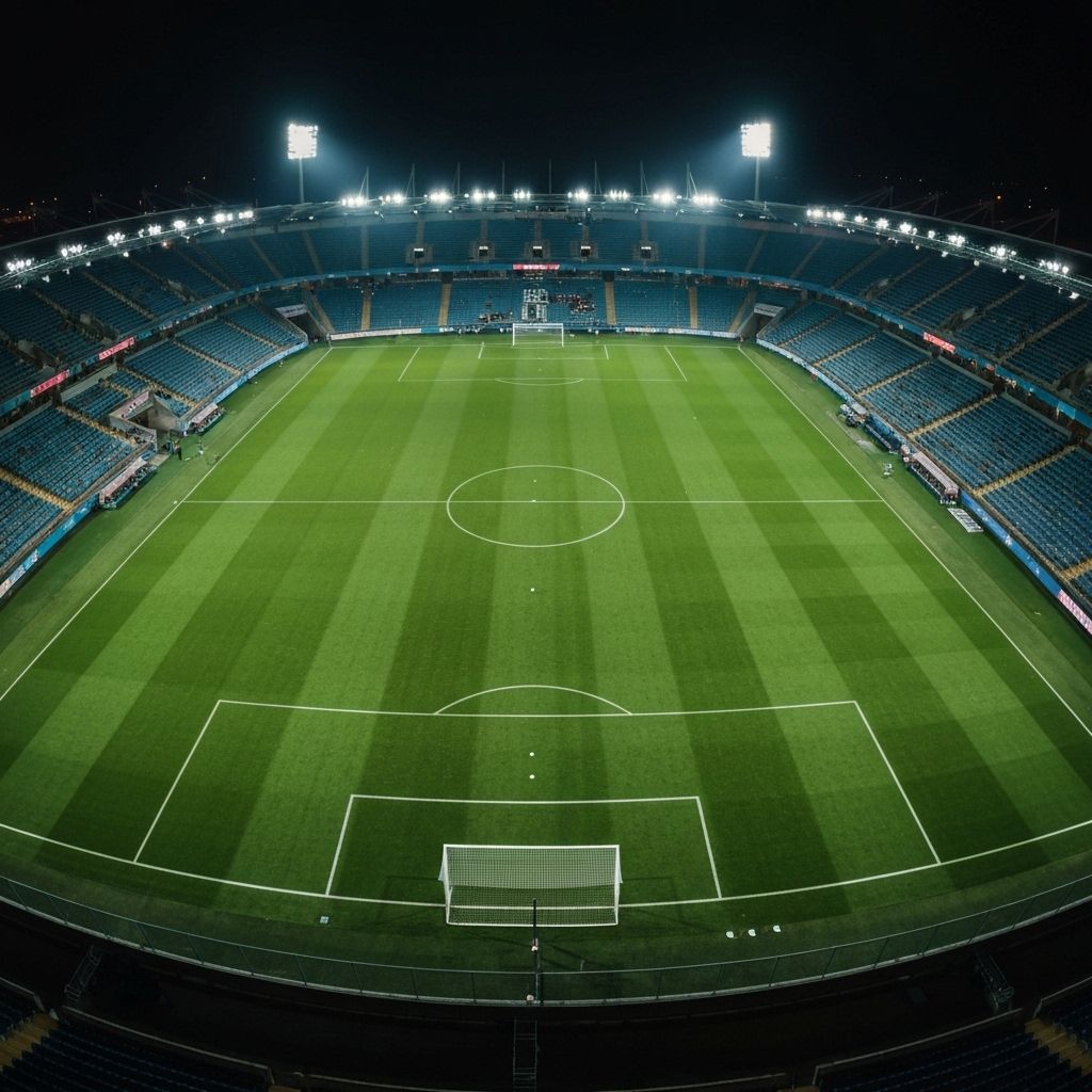 Soccer field aerial view